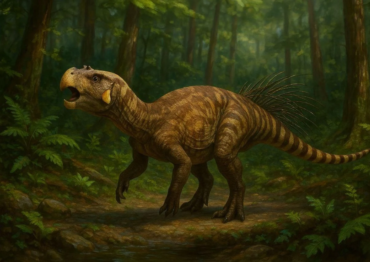 Пситтакозавр (Psittacosaurus) в лесу