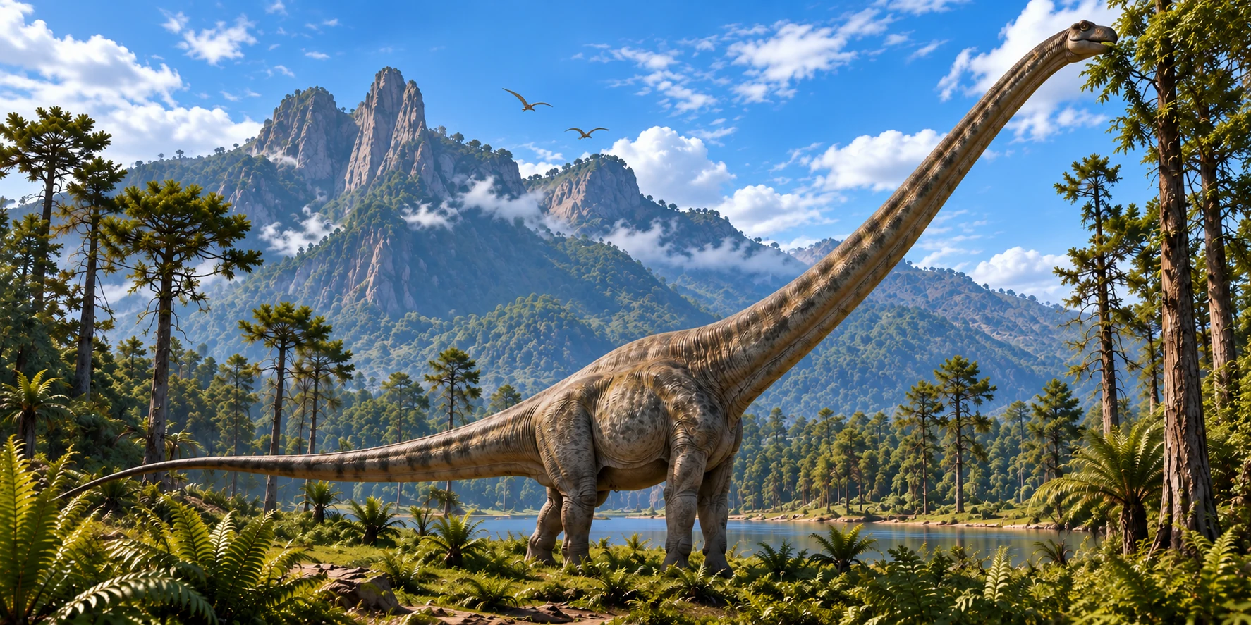 Маменчизавр (Mamenchisaurus) с очень длинной шеей